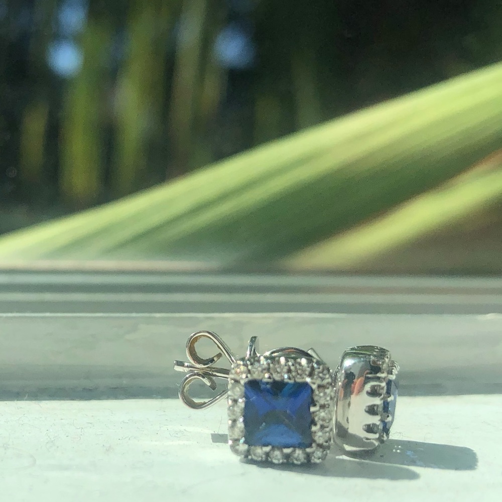 Sapphire and diamond earrings